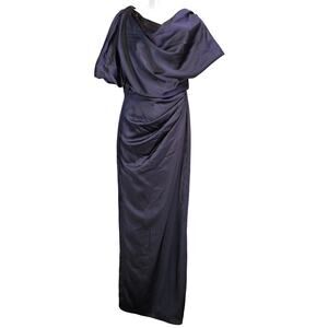After Six Midnight Draped Sleeves‎ Satin Gown Size XS NWT Formal Holiday Party